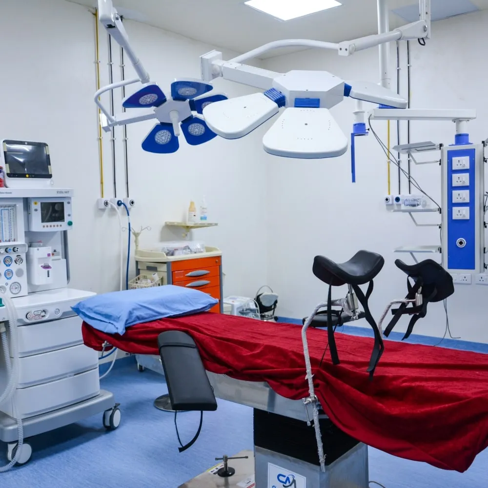 Operation theatre with anaesthesia workstation at AMVI Hospitals