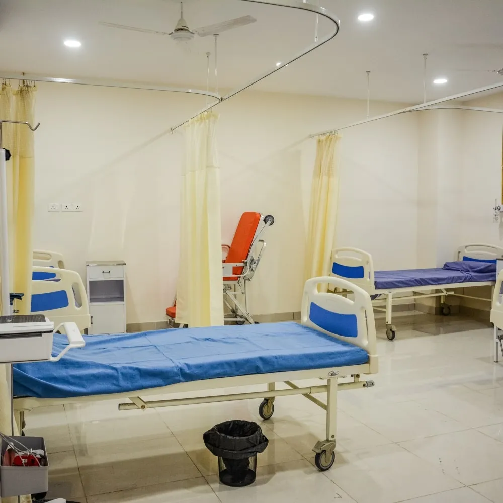 Ward beds at AMVI Hospitals