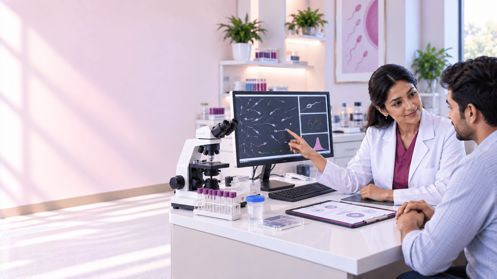 Computer assisted semen analysis lab at AMVI Hospital