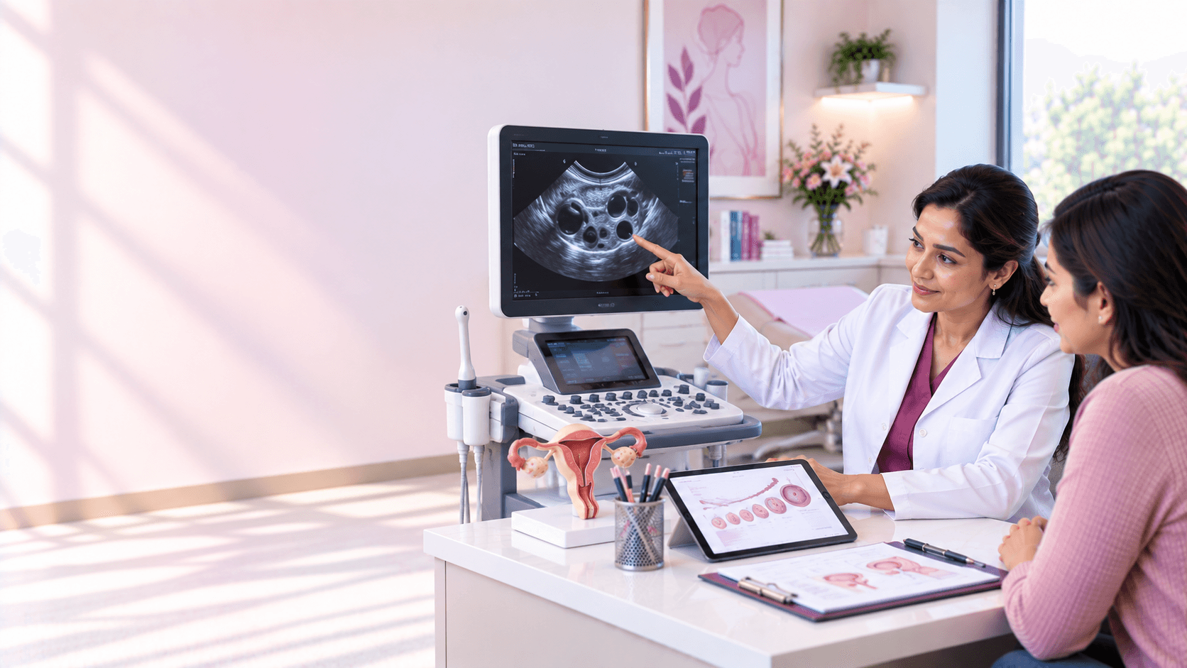 Follicular monitoring ultrasound at AMVI Hospital